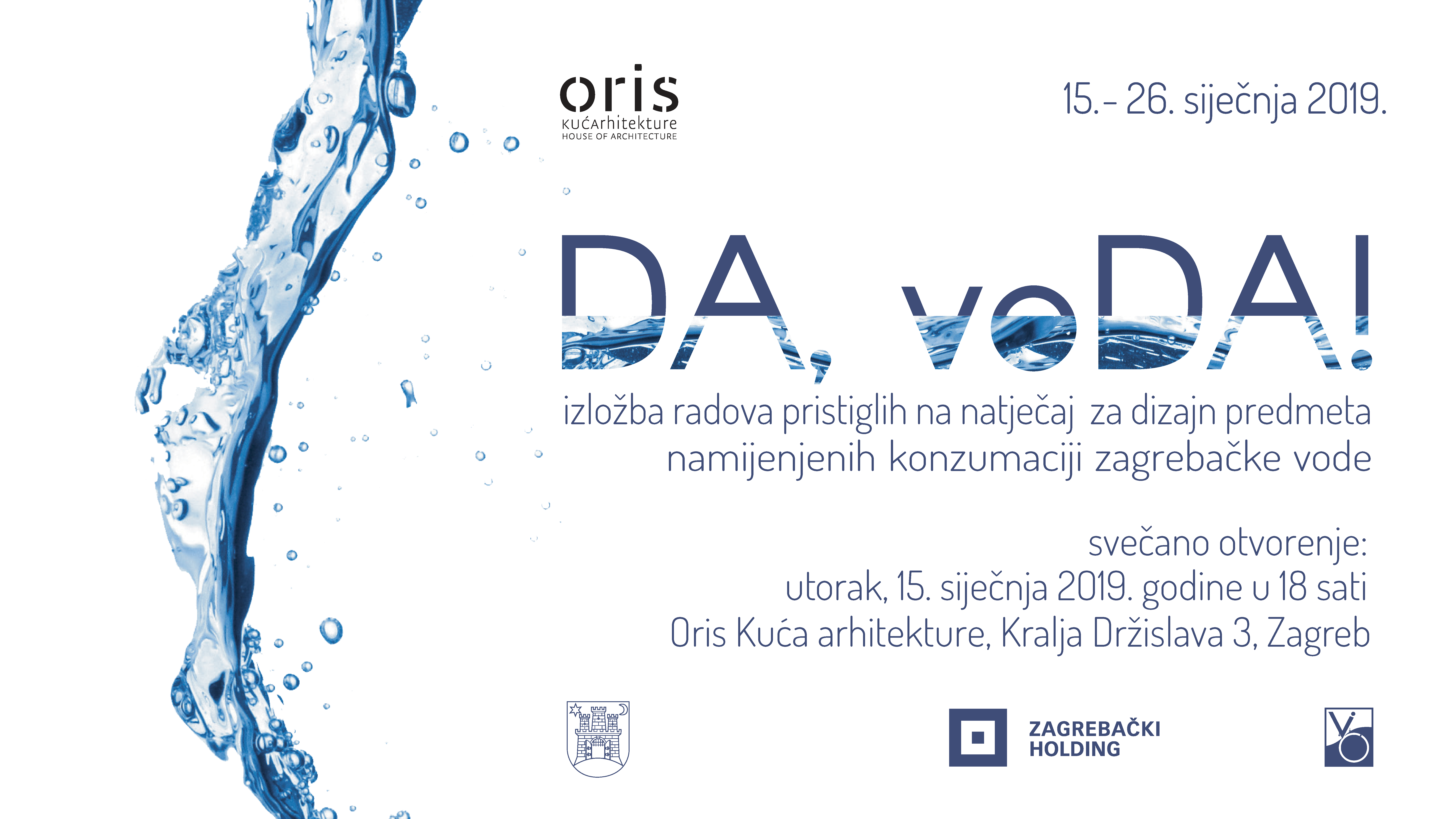DA, voDA! Exhibition of works submitted to the tender for the design of objects intended for consumption of Zagreb water